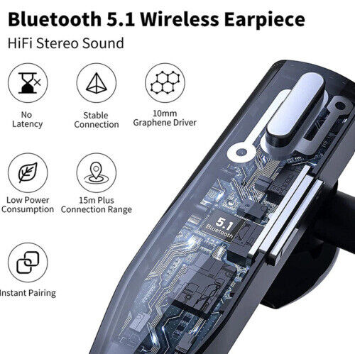 Ripob | Trucker Dual Mic Wireless Bluetooth 5.1 Noise Cancelling Headset/Earphones
