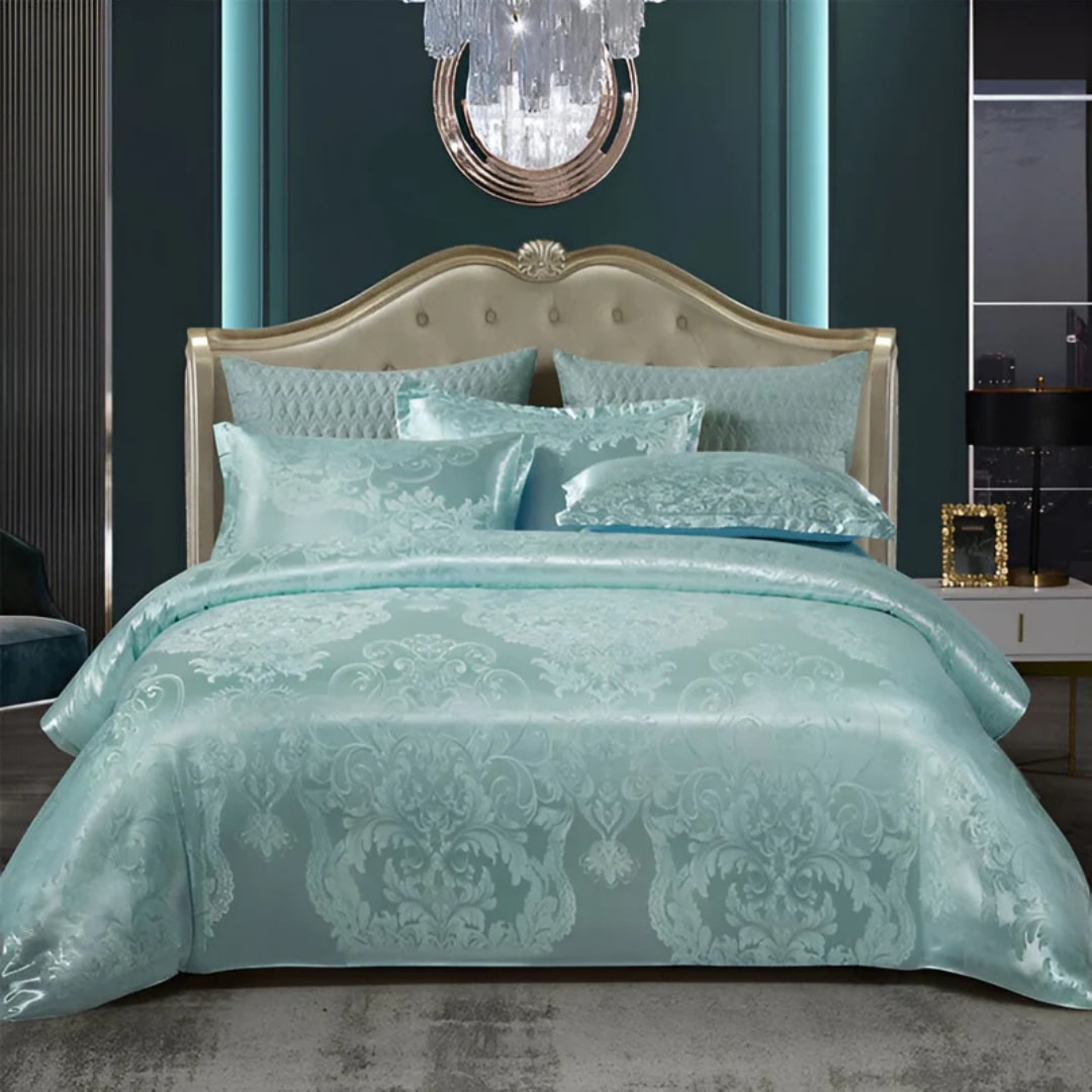 Satin-Bettlaken mit Kissenbezug | Luxuriöse Bettwäsche | Bettbezug | Satinora