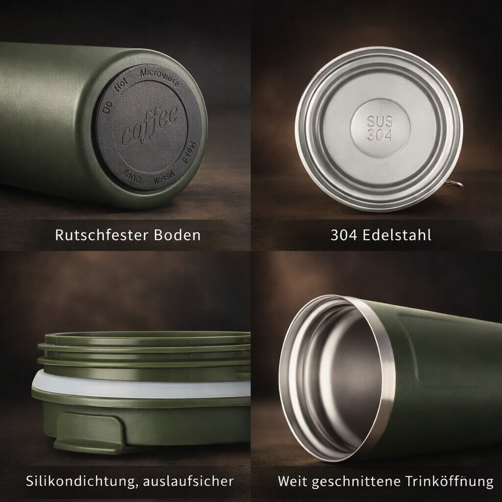 Thermobecher mit Temperaturanzeige | Smarter Trinkbecher aus Edelstahl | Themiora