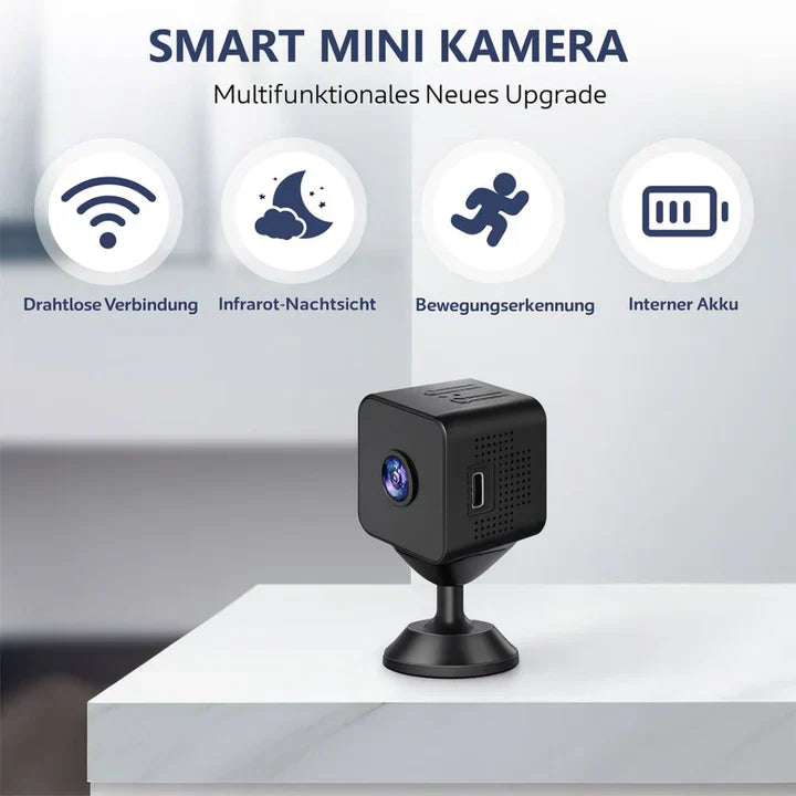 Wi-Fi Überwachungskamera | Mini HD Kamera | Drahtlose Sicherheitskamera | Clariox