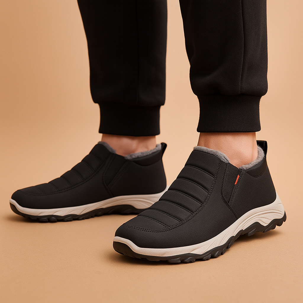 Warme Herren-Winterstiefel mit Schlupfdesign und Plüschfutter