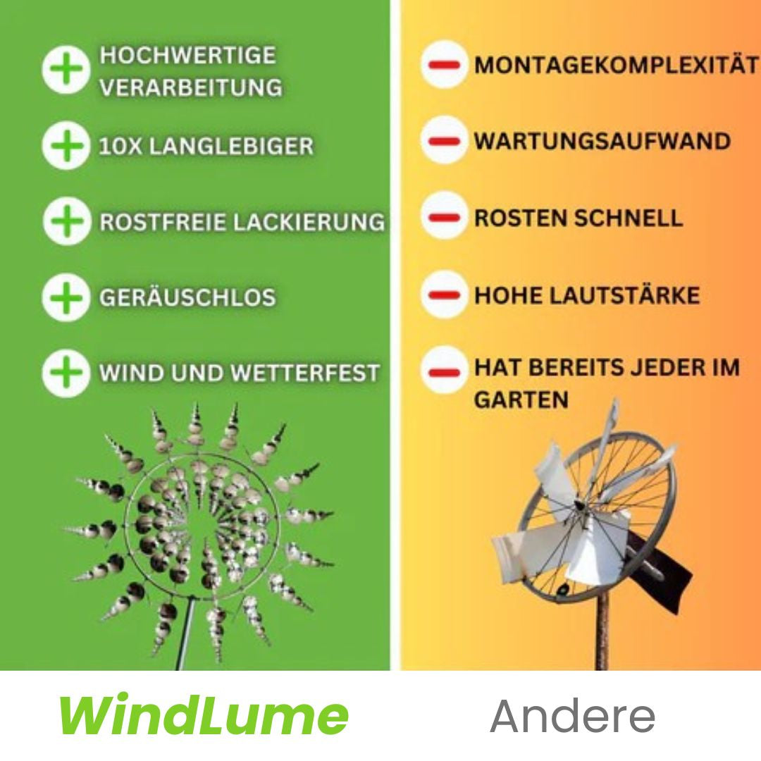 Windspiel für den Garten | Metall-Windmühle | WindLume
